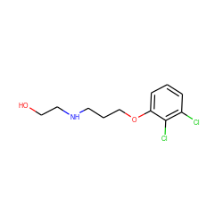 OCCNCCCOc1cccc(Cl)c1Cl ZINC000002903149