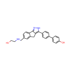 OCCNCc1ccc2c(c1)Cc1c-2n[nH]c1-c1ccc(-c2ccc(O)cc2)cc1 ZINC000028714091