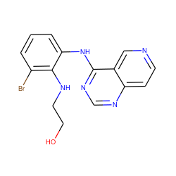 OCCNc1c(Br)cccc1Nc1ncnc2ccncc12 ZINC000029133505