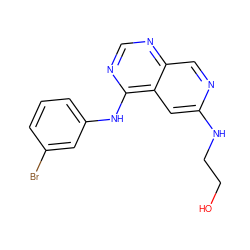 OCCNc1cc2c(Nc3cccc(Br)c3)ncnc2cn1 ZINC000021289055