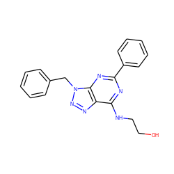 OCCNc1nc(-c2ccccc2)nc2c1nnn2Cc1ccccc1 ZINC000013589649