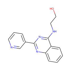 OCCNc1nc(-c2cccnc2)nc2ccccc12 ZINC000001771830