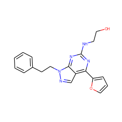 OCCNc1nc(-c2ccco2)c2cnn(CCc3ccccc3)c2n1 ZINC000029047090