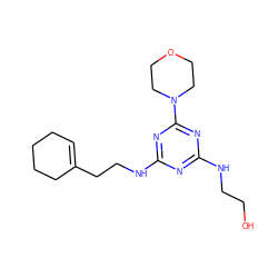 OCCNc1nc(NCCC2=CCCCC2)nc(N2CCOCC2)n1 ZINC000004602596