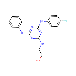 OCCNc1nc(Nc2ccccc2)nc(Nc2ccc(F)cc2)n1 ZINC001772601747