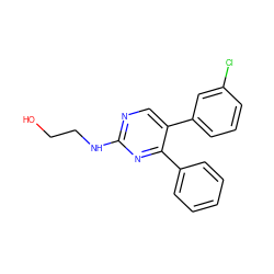 OCCNc1ncc(-c2cccc(Cl)c2)c(-c2ccccc2)n1 ZINC001772648138