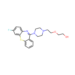 OCCOCCN1CCN(C2=Nc3ccc(F)cc3Sc3ccccc32)CC1 ZINC000013861674