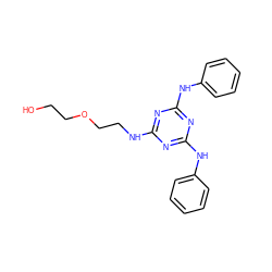 OCCOCCNc1nc(Nc2ccccc2)nc(Nc2ccccc2)n1 ZINC000216331015