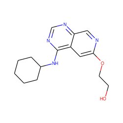 OCCOc1cc2c(NC3CCCCC3)ncnc2cn1 ZINC000040893211