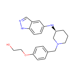 OCCOc1ccc(CN2CCC[C@H](Nc3ccc4[nH]ncc4c3)C2)cc1 ZINC000114335086
