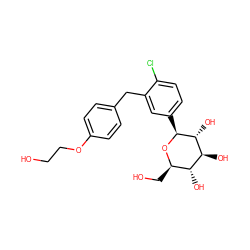 OCCOc1ccc(Cc2cc([C@@H]3O[C@H](CO)[C@@H](O)[C@H](O)[C@H]3O)ccc2Cl)cc1 ZINC000072176817