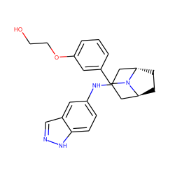 OCCOc1cccc(CN2[C@H]3CC[C@H]2CC(Nc2ccc4[nH]ncc4c2)C3)c1 ZINC000100617035