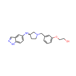 OCCOc1cccc(CN2CC[C@@H](Nc3ccc4[nH]ncc4c3)C2)c1 ZINC000114332317