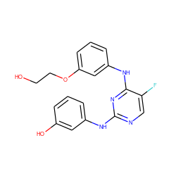 OCCOc1cccc(Nc2nc(Nc3cccc(O)c3)ncc2F)c1 ZINC000114321696