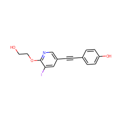 OCCOc1ncc(C#Cc2ccc(O)cc2)cc1I ZINC000028822532