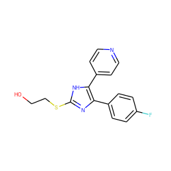 OCCSc1nc(-c2ccc(F)cc2)c(-c2ccncc2)[nH]1 ZINC000040833770