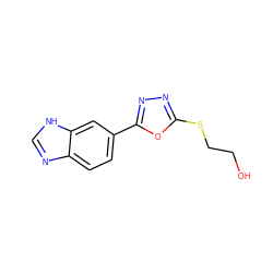 OCCSc1nnc(-c2ccc3nc[nH]c3c2)o1 ZINC000006813656