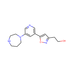 OCCc1cc(-c2cncc(N3CCCNCC3)c2)on1 ZINC001772599635