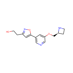 OCCc1cc(-c2cncc(OC[C@@H]3CCN3)c2)on1 ZINC000072106154