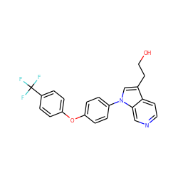 OCCc1cn(-c2ccc(Oc3ccc(C(F)(F)F)cc3)cc2)c2cnccc12 ZINC001772627555