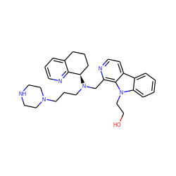 OCCn1c2ccccc2c2ccnc(CN(CCCN3CCNCC3)[C@@H]3CCCc4cccnc43)c21 ZINC000149496678