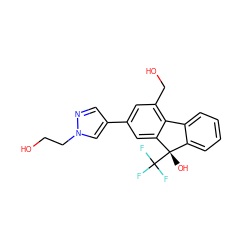 OCCn1cc(-c2cc(CO)c3c(c2)[C@@](O)(C(F)(F)F)c2ccccc2-3)cn1 ZINC000144909999