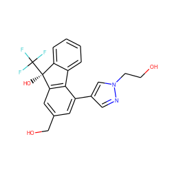 OCCn1cc(-c2cc(CO)cc3c2-c2ccccc2[C@]3(O)C(F)(F)F)cn1 ZINC000144910848