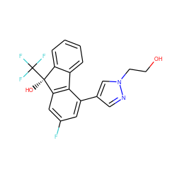 OCCn1cc(-c2cc(F)cc3c2-c2ccccc2[C@]3(O)C(F)(F)F)cn1 ZINC000141929126