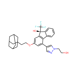 OCCn1cc(-c2cc(OCCC34CC5CC(CC(C5)C3)C4)cc3c2-c2ccccc2[C@@]3(O)C(F)(F)F)cn1 ZINC000144871227