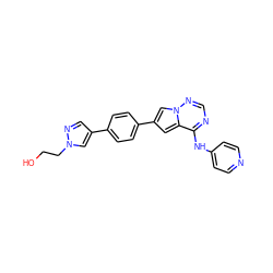 OCCn1cc(-c2ccc(-c3cc4c(Nc5ccncc5)ncnn4c3)cc2)cn1 ZINC000299830189