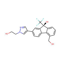 OCCn1cc(-c2ccc3c(c2)[C@](O)(C(F)(F)F)c2cccc(CO)c2-3)cn1 ZINC000144901701