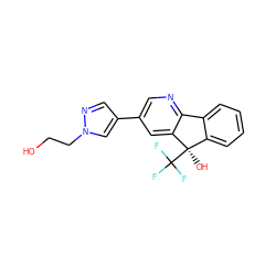 OCCn1cc(-c2cnc3c(c2)[C@](O)(C(F)(F)F)c2ccccc2-3)cn1 ZINC000144890594