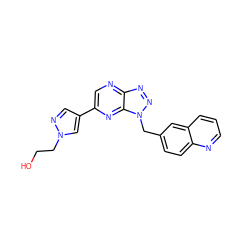 OCCn1cc(-c2cnc3nnn(Cc4ccc5ncccc5c4)c3n2)cn1 ZINC000043195316