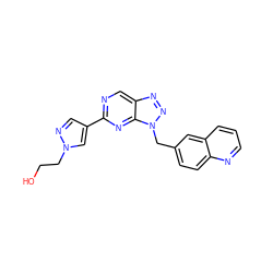 OCCn1cc(-c2ncc3nnn(Cc4ccc5ncccc5c4)c3n2)cn1 ZINC000043207747