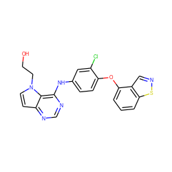 OCCn1ccc2ncnc(Nc3ccc(Oc4cccc5sncc45)c(Cl)c3)c21 ZINC000043208434