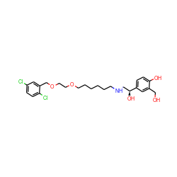 OCc1cc([C@@H](O)CNCCCCCCOCCOCc2cc(Cl)ccc2Cl)ccc1O ZINC000049035333