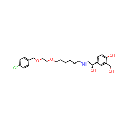 OCc1cc([C@@H](O)CNCCCCCCOCCOCc2ccc(Cl)cc2)ccc1O ZINC000049035938