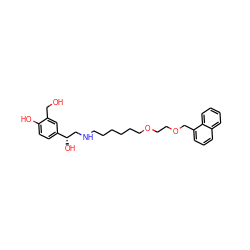 OCc1cc([C@@H](O)CNCCCCCCOCCOCc2cccc3ccccc23)ccc1O ZINC000049053892