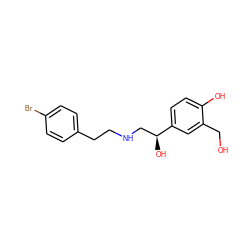 OCc1cc([C@@H](O)CNCCc2ccc(Br)cc2)ccc1O ZINC000169350769