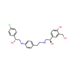 OCc1cc([C@@H](O)CNCCc2ccc(NC[C@H](O)c3ccc(Cl)cc3)cc2)ccc1O ZINC000073224089