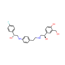 OCc1cc([C@@H](O)CNCCc2ccc(NC[C@H](O)c3ccc(F)cc3)cc2)ccc1O ZINC000073224093