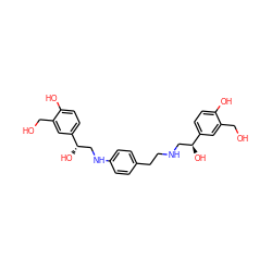 OCc1cc([C@@H](O)CNCCc2ccc(NC[C@H](O)c3ccc(O)c(CO)c3)cc2)ccc1O ZINC000073221989