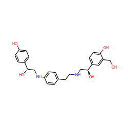 OCc1cc([C@@H](O)CNCCc2ccc(NC[C@H](O)c3ccc(O)cc3)cc2)ccc1O ZINC000073240794