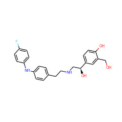 OCc1cc([C@@H](O)CNCCc2ccc(Nc3ccc(F)cc3)cc2)ccc1O ZINC000169351244