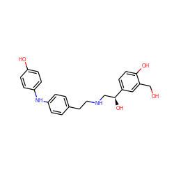 OCc1cc([C@@H](O)CNCCc2ccc(Nc3ccc(O)cc3)cc2)ccc1O ZINC000169351240