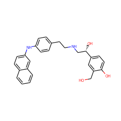 OCc1cc([C@@H](O)CNCCc2ccc(Nc3ccc4ccccc4c3)cc2)ccc1O ZINC000169351226