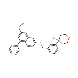 OCc1cc(-c2ccccc2)c2ccc(OCc3cccc(C4(O)CCOCC4)c3)cc2c1 ZINC000000834466