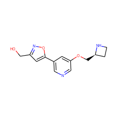 OCc1cc(-c2cncc(OC[C@@H]3CCN3)c2)on1 ZINC000072105214