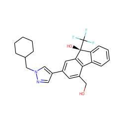 OCc1cc(-c2cnn(CC3CCCCC3)c2)cc2c1-c1ccccc1[C@@]2(O)C(F)(F)F ZINC000144928404