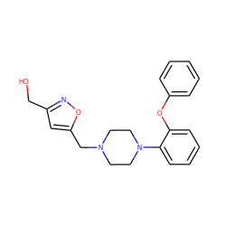 OCc1cc(CN2CCN(c3ccccc3Oc3ccccc3)CC2)on1 ZINC000013817412